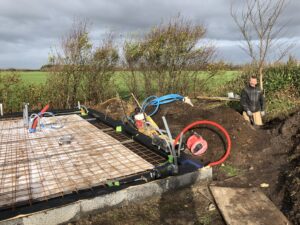 Så er fundamentet færdig støbt d. 3. nov.